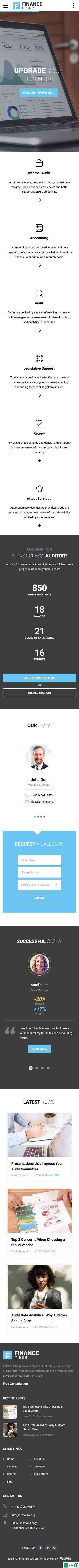 专业财务咨询公司网站模板-手机预览